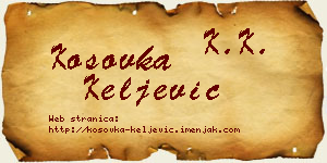 Kosovka Keljević vizit kartica
